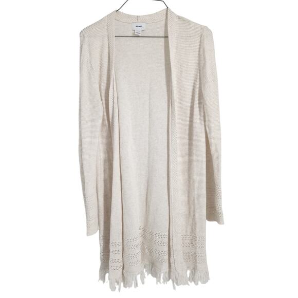 Old Navy Cotton Knit Fringed Cardigan Sweater Womens Size Extra Large XL - Picture 1 of 4